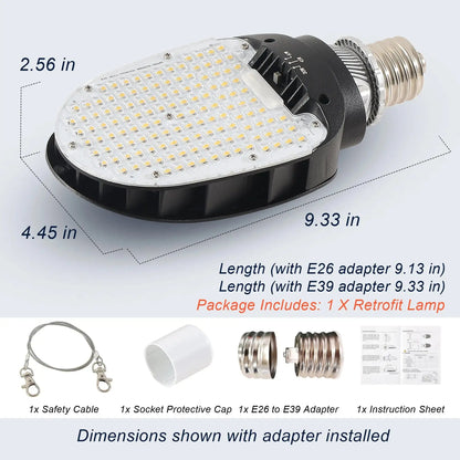 LED Corn Bulb E39 Base - 30/45/60W Selectable - Up to 8.400 Lumens 5000K Daylight - 200W MH/HPS Replacement - Commercial Retrofit Light for Parking Lot. Street & Wall Pack