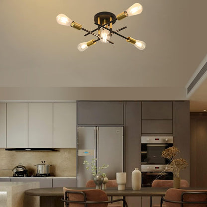 5-Light Industrial Vintage Chandelier – Modern Ceiling Fixture for Bedrooms. Kitchens. Dining Rooms. Lofts. and Offices