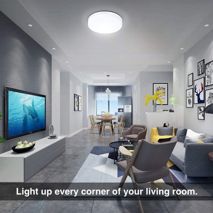 24W Ultra-Thin LED Ceiling Light with Dimmable 2000K Backlight. Warm Night Light & Timer. Modern 12 Inch Round Flush Mount for Bedroom Living Room Kitchen