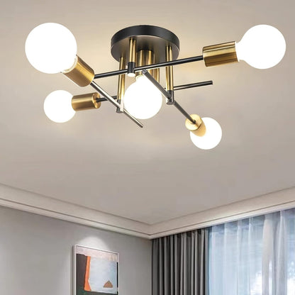 5-Light Industrial Vintage Chandelier – Modern Ceiling Fixture for Bedrooms. Kitchens. Dining Rooms. Lofts. and Offices