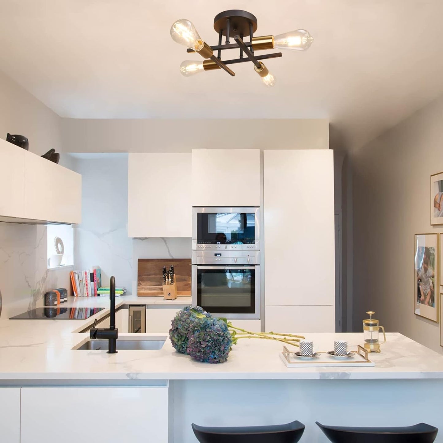 5-Light Industrial Vintage Chandelier – Modern Ceiling Fixture for Bedrooms. Kitchens. Dining Rooms. Lofts. and Offices