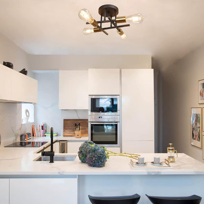 5-Light Industrial Vintage Chandelier – Modern Ceiling Fixture for Bedrooms. Kitchens. Dining Rooms. Lofts. and Offices