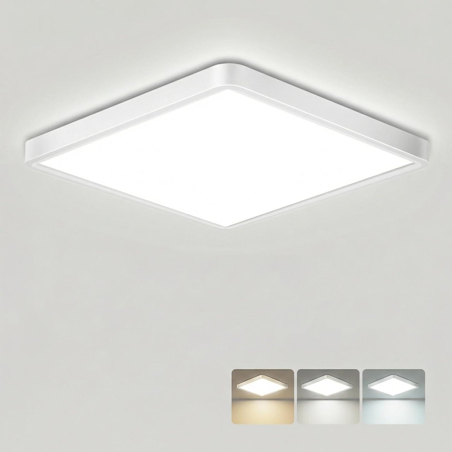 24W Ultra-Thin LED Ceiling Light with Dimmable 2000K Backlight. Warm Night Light & Timer. Modern 12 Inch Round Flush Mount for Bedroom Living Room Kitchen