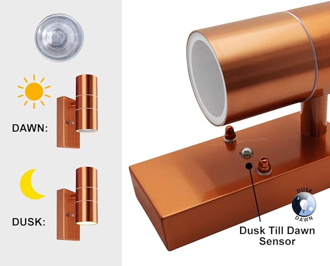 Modern LED Wall Sconce Up & Down Outdoor GU10 Wall Light With PIR Motion Sensor