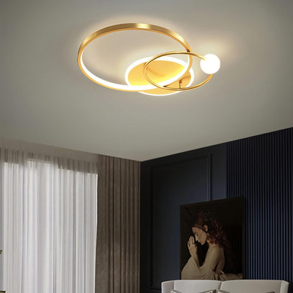 Modern LED Dimmable Ceiling Lamp with Remote Control. Gold Pendant Light 42cm for Bedroom. Kids Room. Dining Room. Kitchen. Office