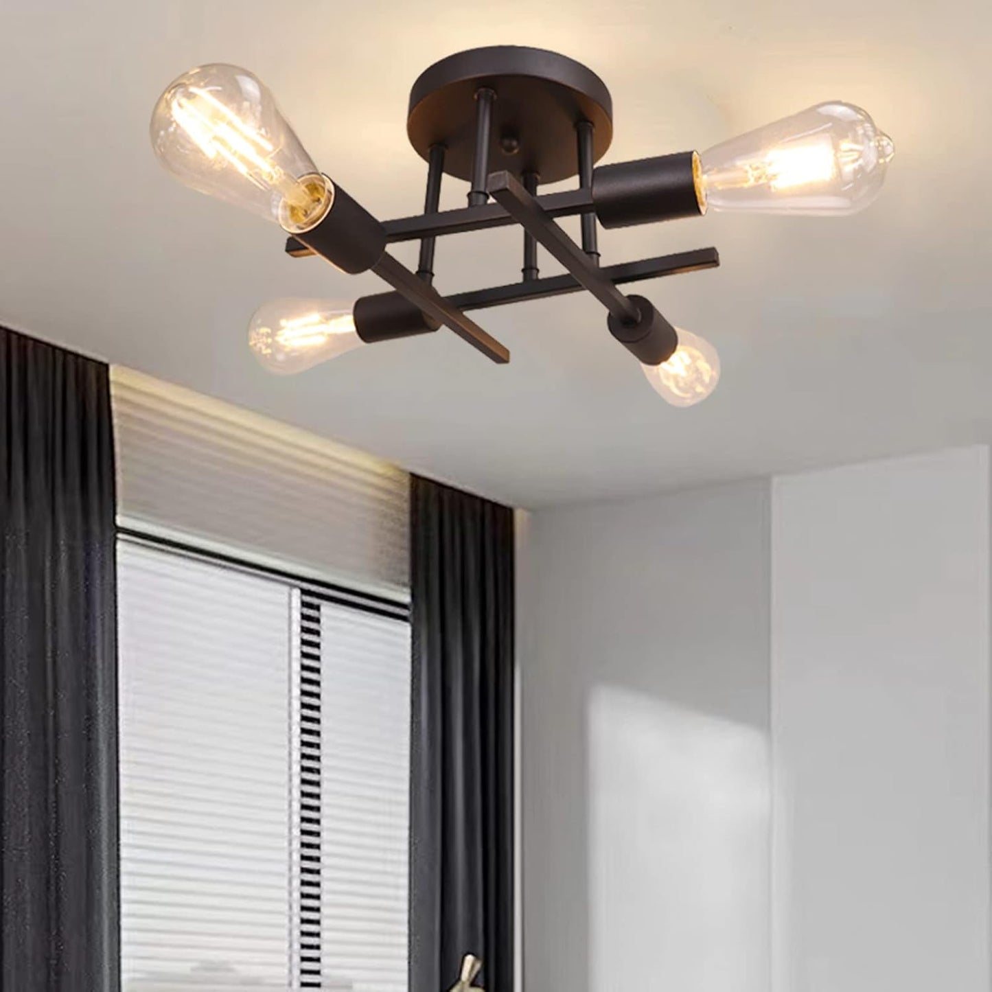 5-Light Industrial Vintage Chandelier – Modern Ceiling Fixture for Bedrooms. Kitchens. Dining Rooms. Lofts. and Offices