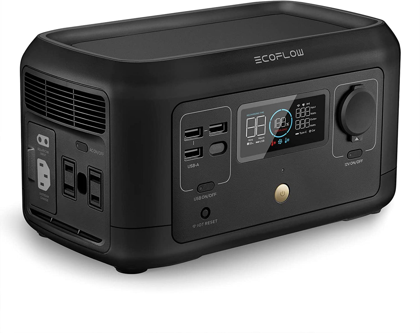 EF ECOFLOW River Mini 210Wh  Portable Power Station . Backup Lithium Battery. Fast Charging. 110V/300W AC Outlets. DC and USB Ports. Solar Generator for Outdoor Camping Travel Hunting Emergency | Best Solar