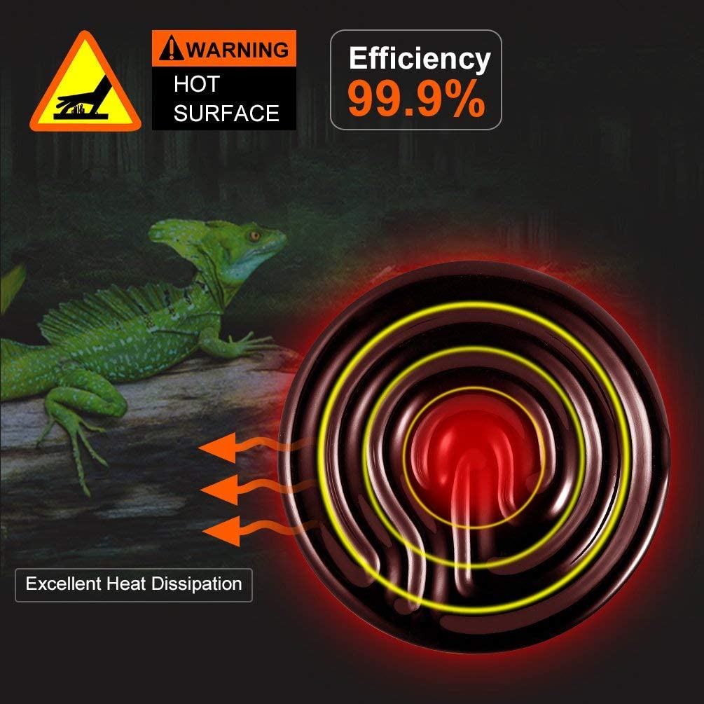 100W E27 Infrared Terrarium Reptile Heat Lamp for tuertles. turtles