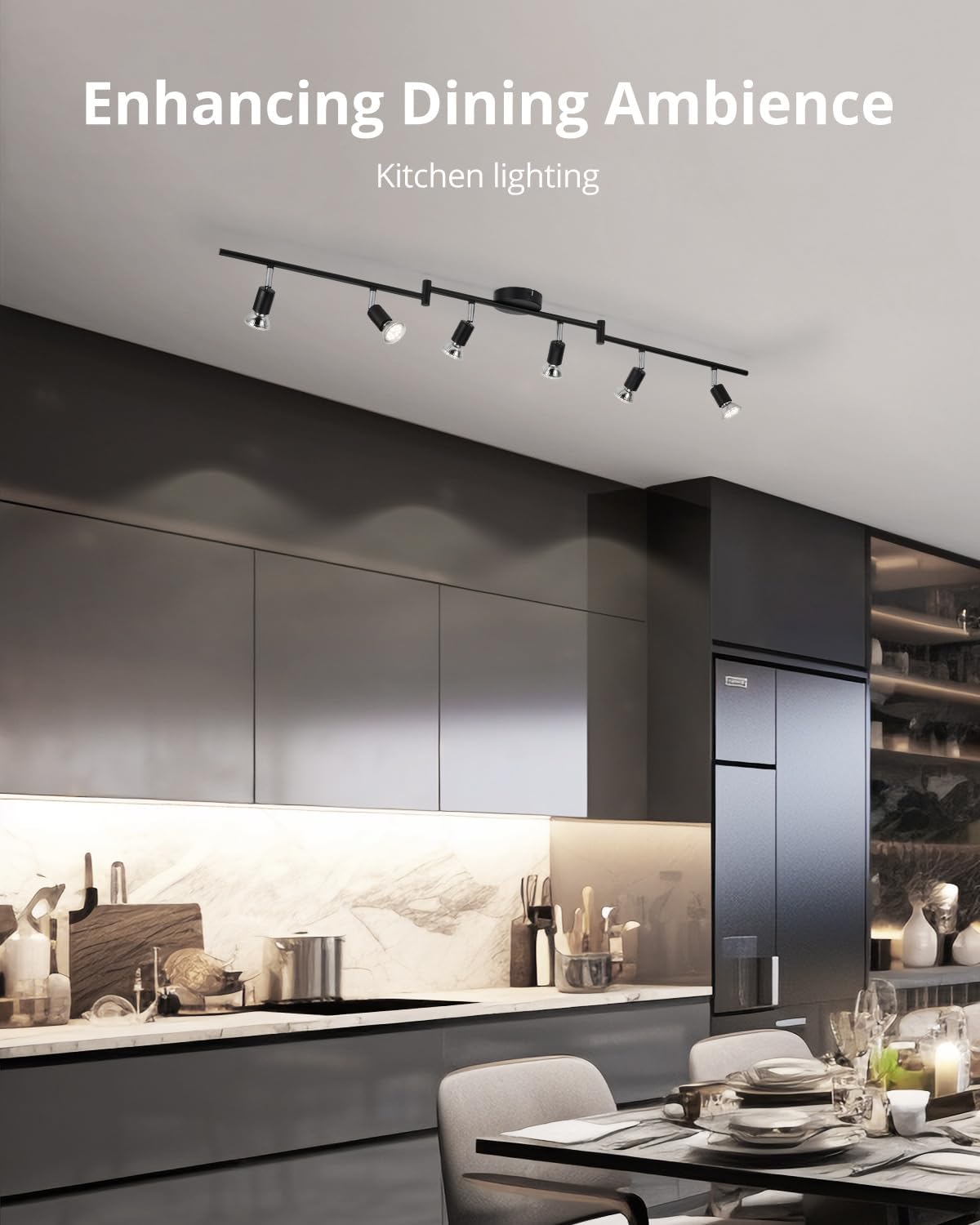 6-Way Rotatable LED Spot Ceiling Light – Modern Matte Nickel Fixture with 4000K Natural White Lighting for Living Rooms. Kitchens. Bedrooms. and Hallways