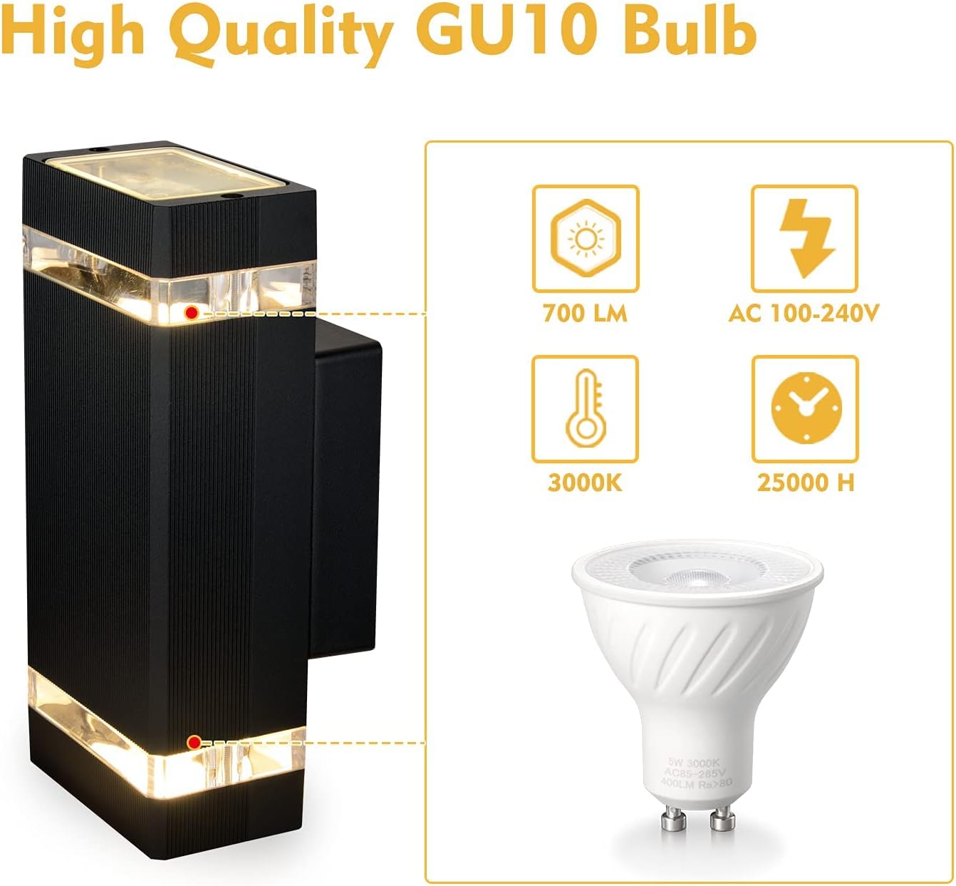 2 Pack Up Down Outdoor Wall Lights