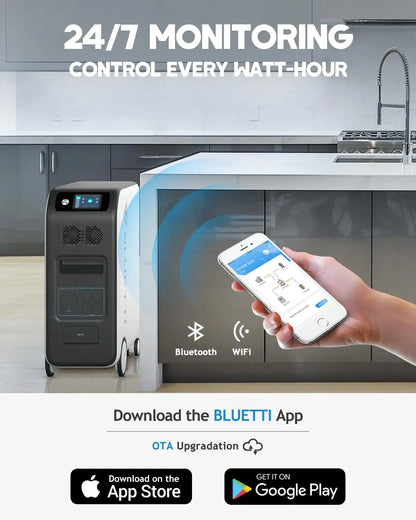 BLUETTI EP500Pro Solar Power Station - 5100Wh LiFePO4 Battery Backup w/ 5 3000W AC Outlets (6000W Surge). UPS Battery Backup. 2400W MPPT Solar. Solar Generator for Home Use. Emergency. Power Outage | Best Solar