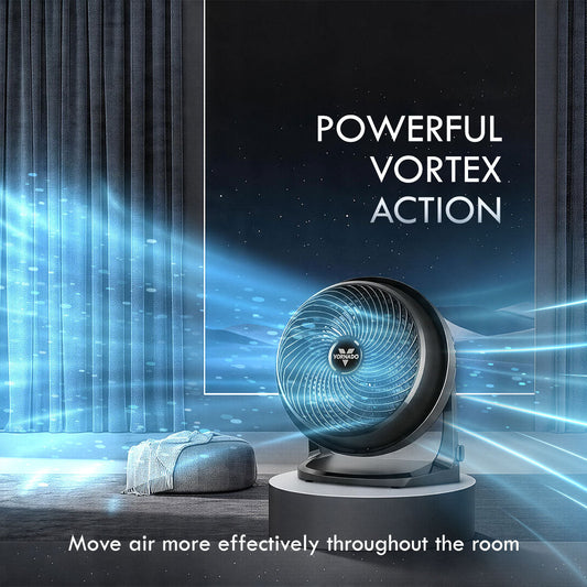 Vornado Whole Room Air Circulator – Powerful Vortex Action. 75-ft wind. Adjustable Tilt. Desk/Floor Fan. 3-Speed. black. 62-AN