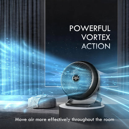 Vornado Whole Room Air Circulator – Powerful Vortex Action. 75-ft wind. Adjustable Tilt. Desk/Floor Fan. 3-Speed. black. 62-AN