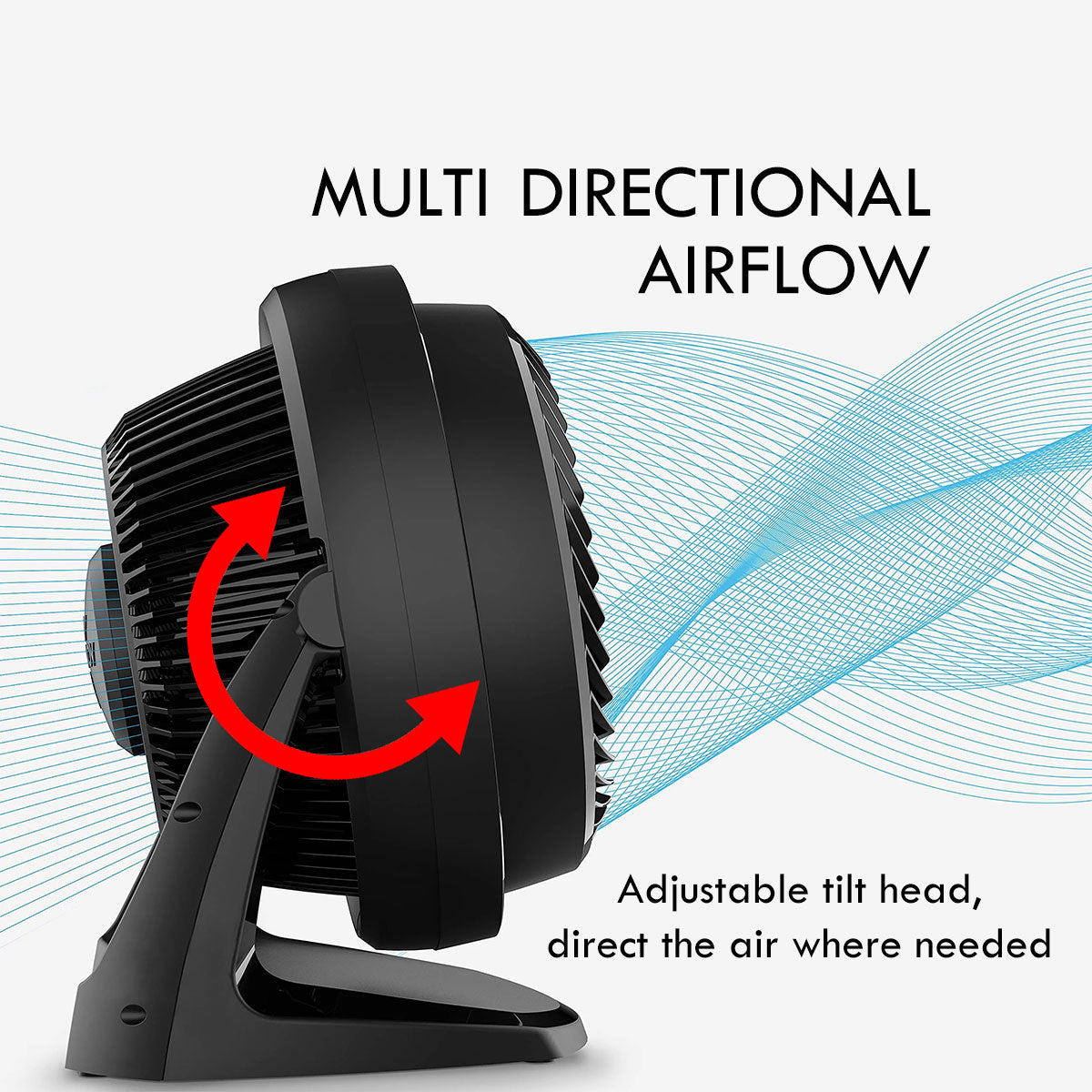 Vornado Whole Room Air Circulator – Powerful Vortex Action. 75-ft wind. Adjustable Tilt. Desk/Floor Fan. 3-Speed. black. 62-AN