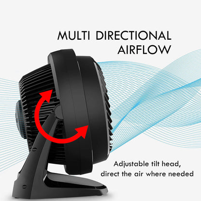 Vornado Whole Room Air Circulator – Powerful Vortex Action. 75-ft wind. Adjustable Tilt. Desk/Floor Fan. 3-Speed. black. 62-AN