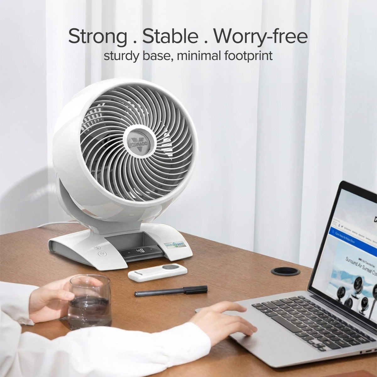 [CLIMATE VOUCHER $400] Vornado Energy Smart™ Air Circulator – Remote Control. Vortex Action. DC motor. Oscillation. Timer. 99-Speed. white. 6303DC