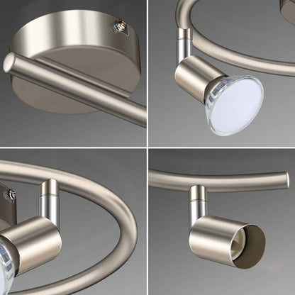 3-Way Rotatable LED Ceiling Spotlight – Matt Nickel with GU10 Bulbs