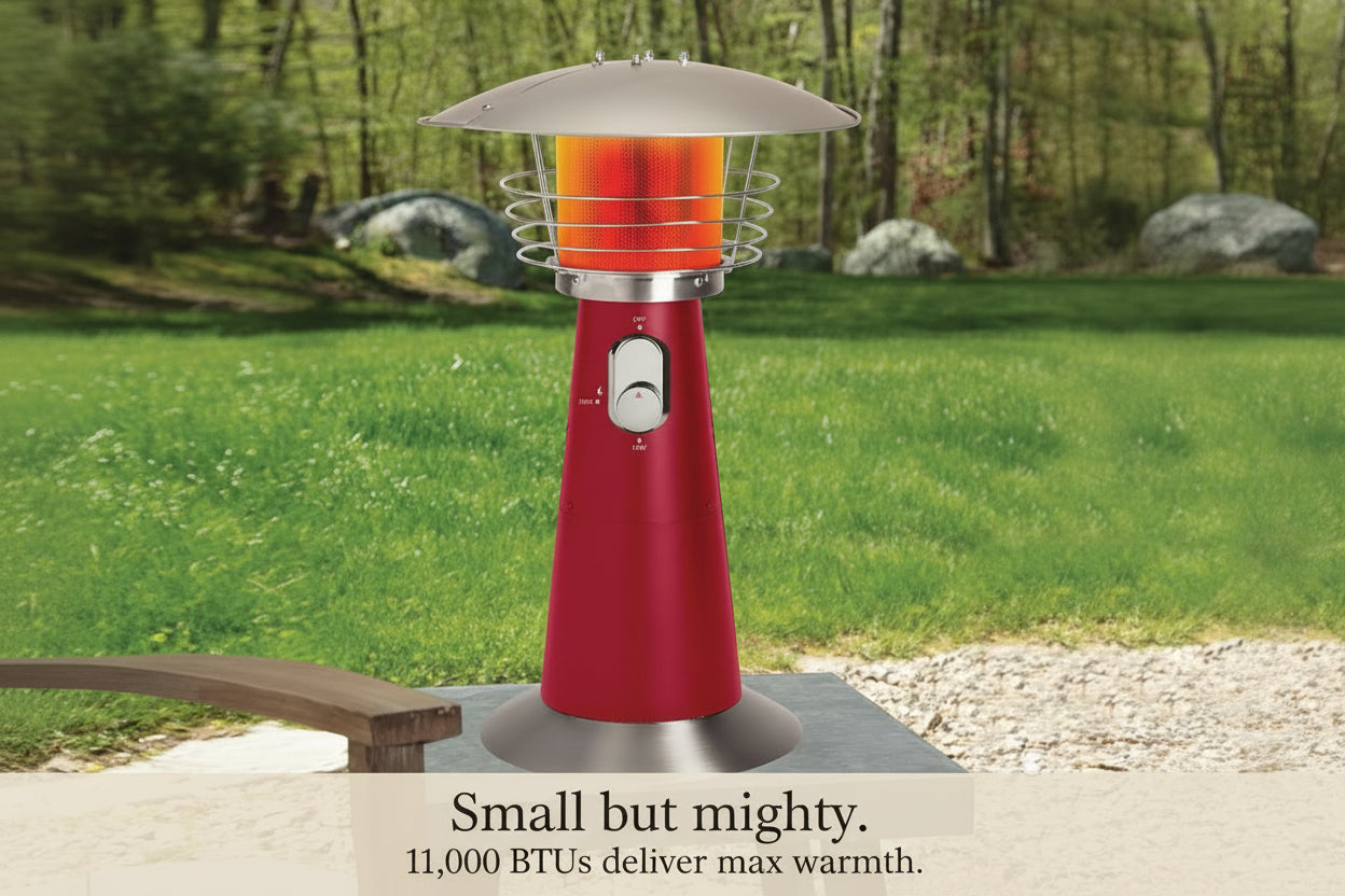 Portable Tabletop Patio Heater 11000 BTU Red Outdoor