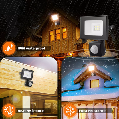 10W Outdoor PIR LED Floodlight