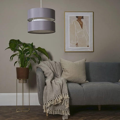 Modern 2 Tier Ceiling Light Shade in a Grey Finish | Pendant Lights. Home Décor & Improvement Essential