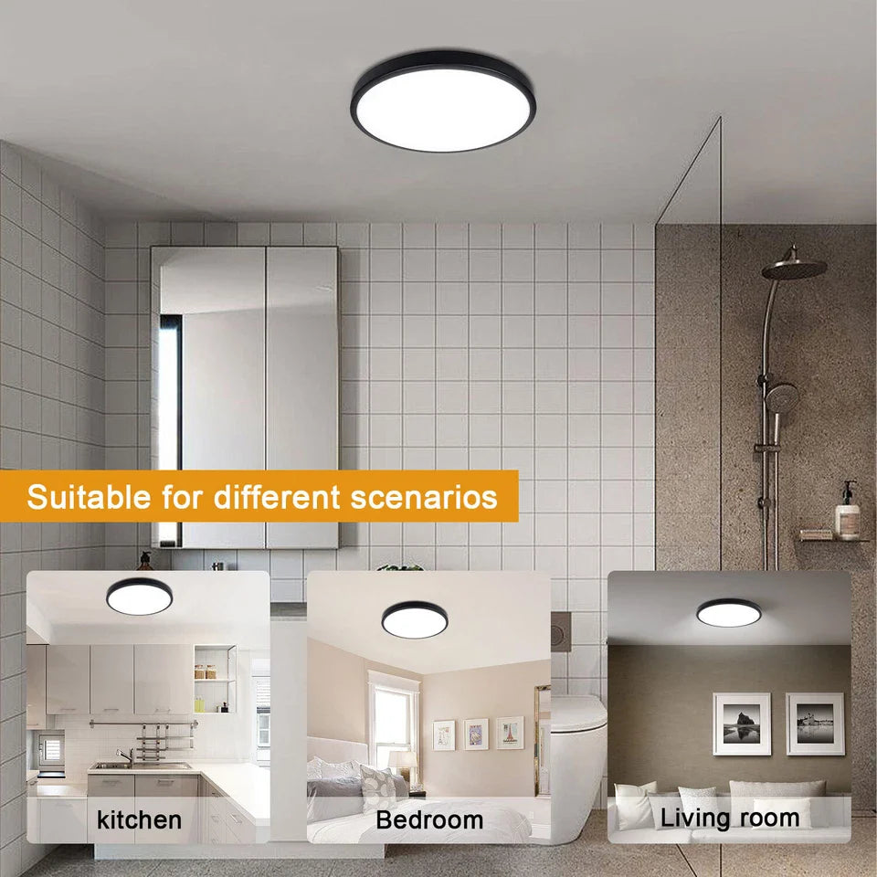 Modern Round LED Ceiling Light – 12W/18W. Waterproof. 6500K