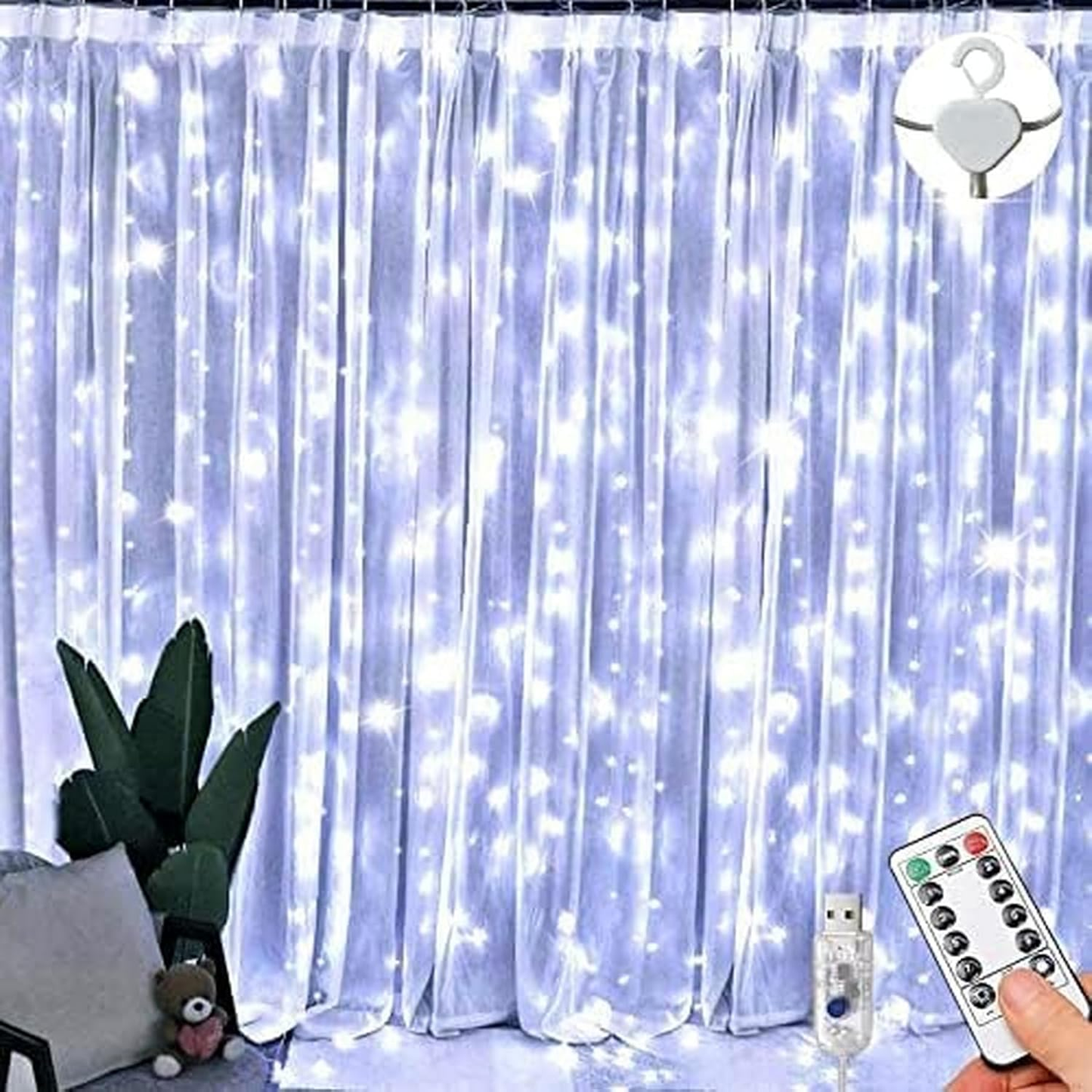 Fairy Curtain Lights with Remote Control