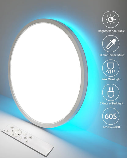 30CM LED Ceiling Light with Remote & RGB Backlight