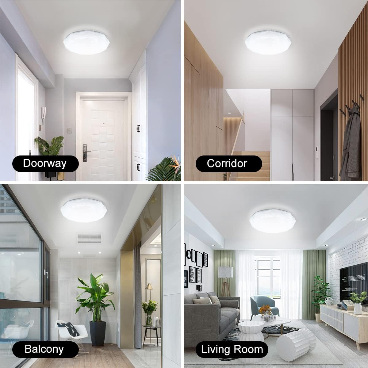 36W Diamond Style flush LED Ceiling Light