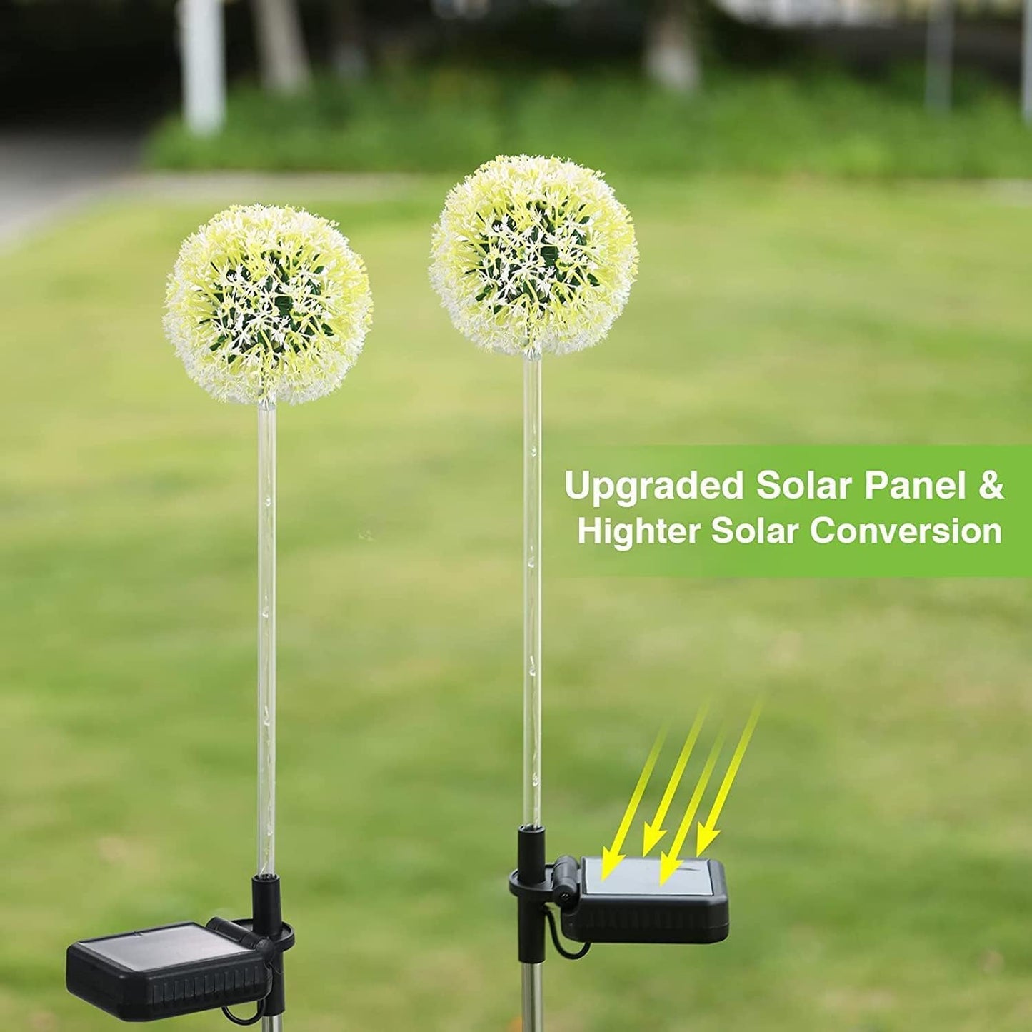 Solar Dandelion Garden Lights. 4 Pack Colourful LED Outdoor Flower Lights