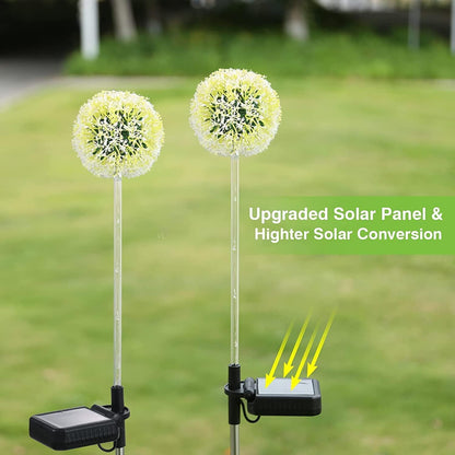 Solar Dandelion Garden Lights. 4 Pack Colourful LED Outdoor Flower Lights