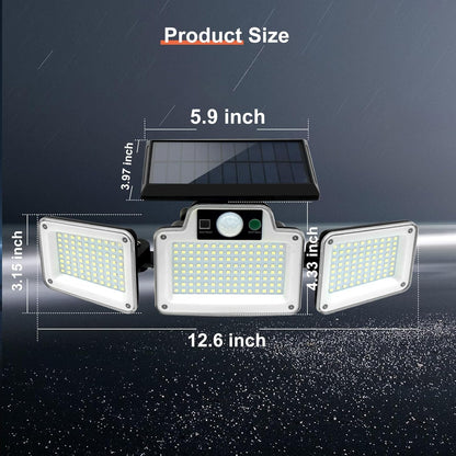 280 LED Solar Motion Light – 3-Head Outdoor Floodlight