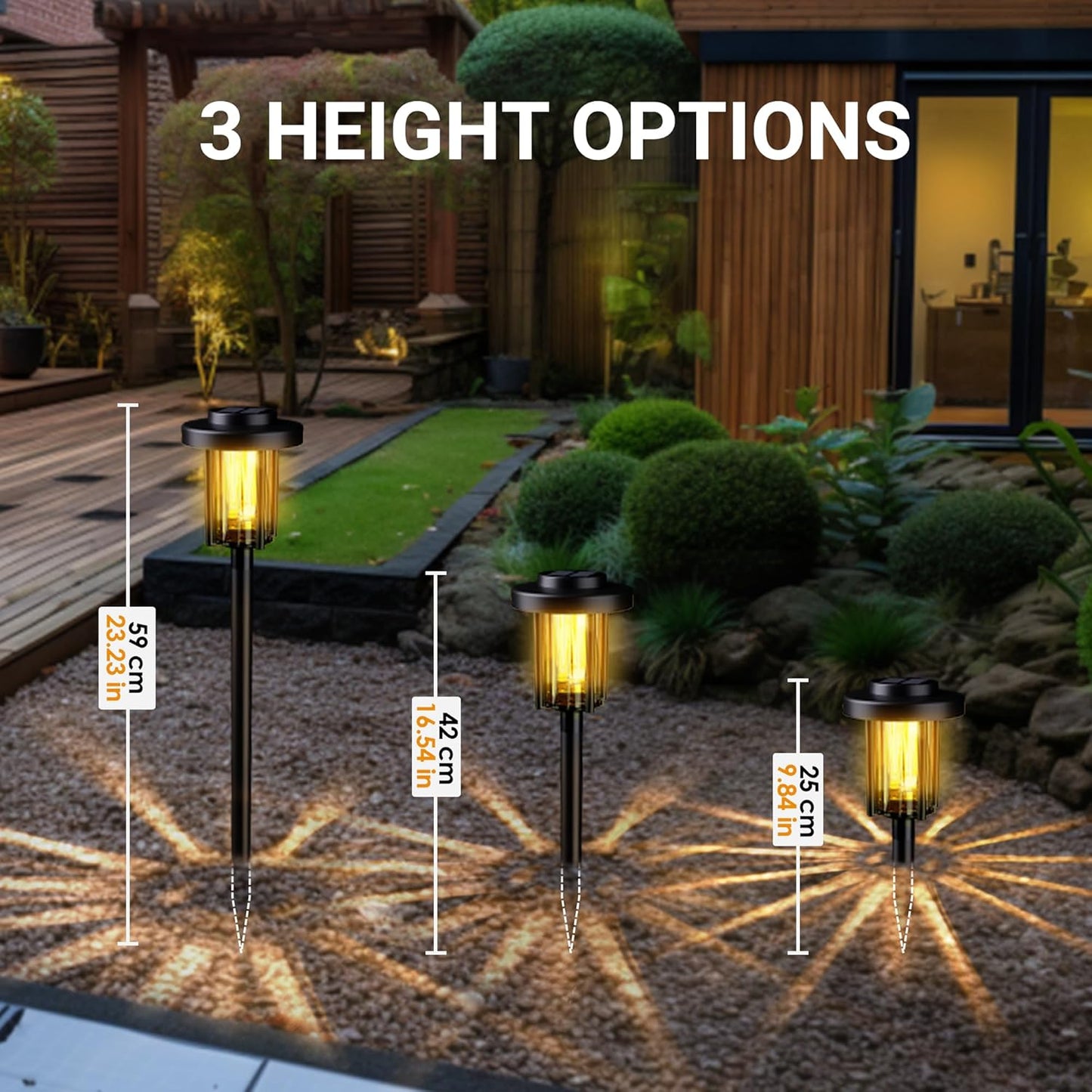 Warm White Solar Pathway Lights – 4 Pack Outdoor