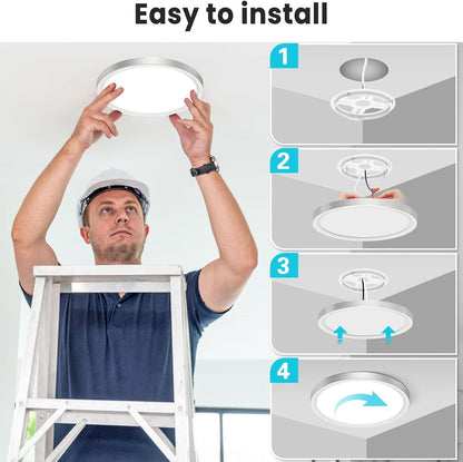 15W Flush Mount LED Ceiling Light – Brushed Nickel. 3 CCT