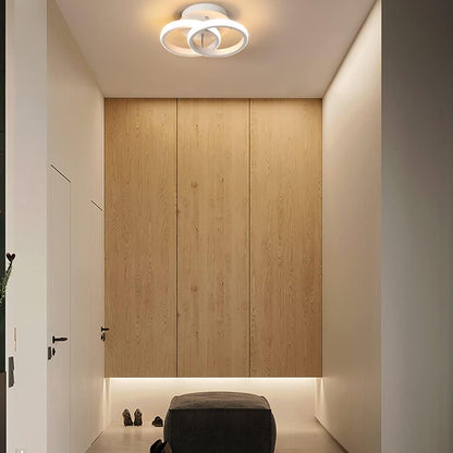 2 Circles LED Comfortable Ceiling Fixture for Corridor Living Room 22W Cool White Light