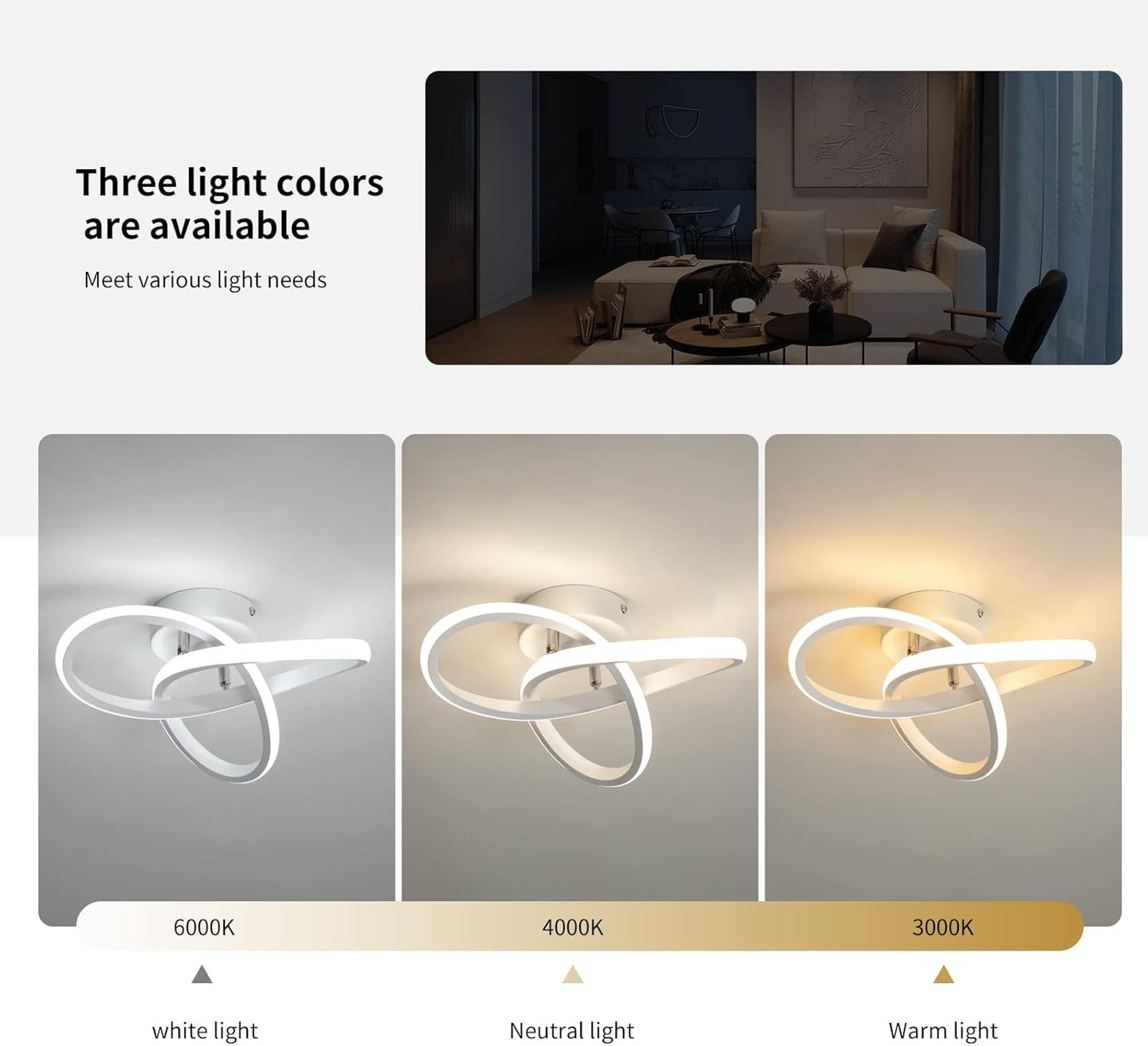 minfair Modern LED Ceiling Light – Round Geometry. 18W. 24cm Diameter
