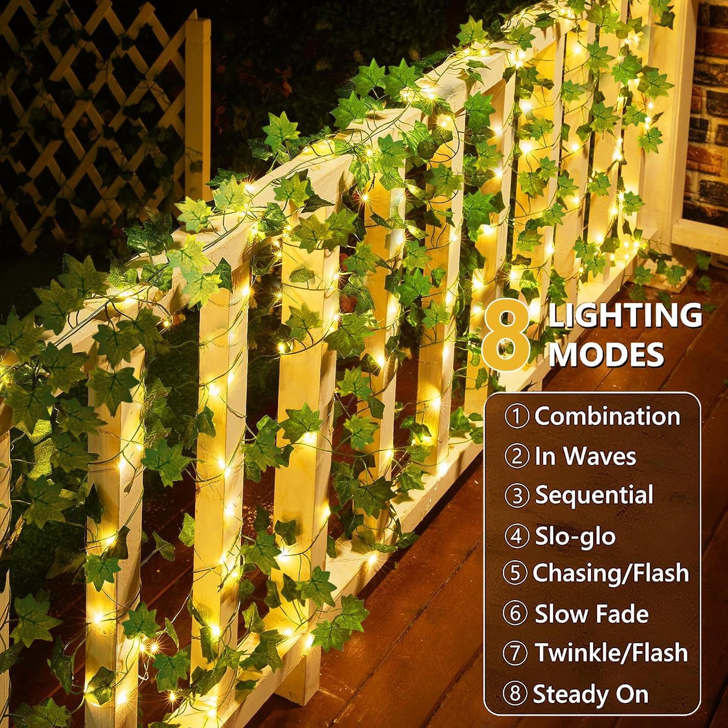 Solar Ivy String Lights – 100 LED Outdoor Garland