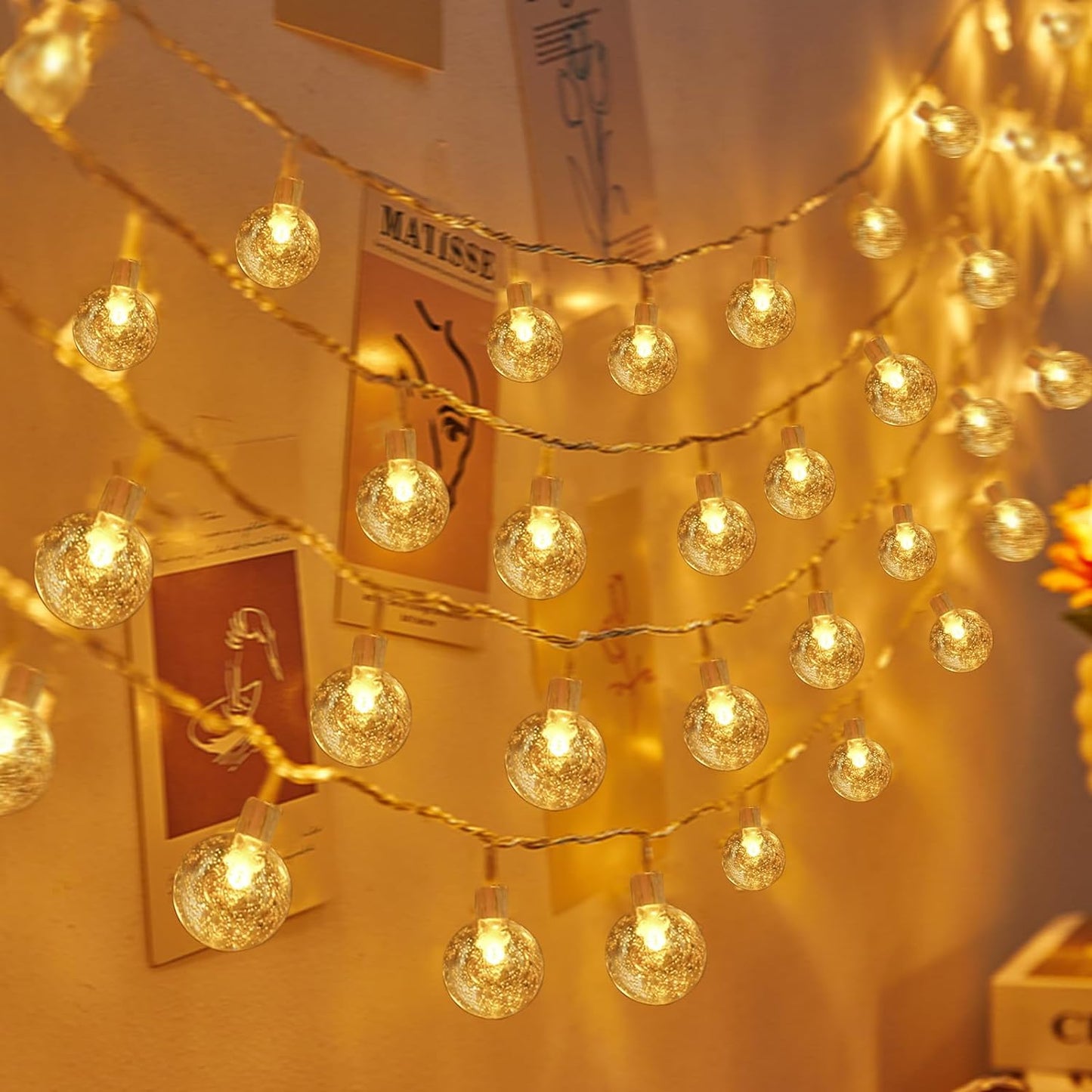 Clerance Sale - Globe Fairy Lights. 20 LED Globe String Lights - USB or Battery Powered - 8 Modes - Outdoor Indoor String Fairy Lights for Christmas. Balcony. Gazebo. Garden. Camping