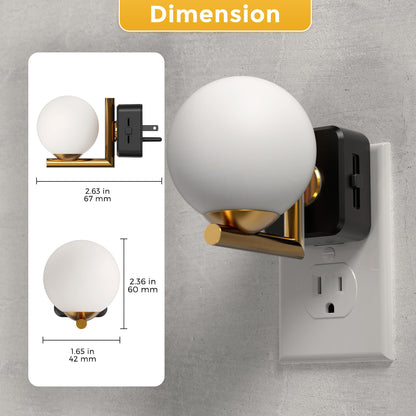 Plug-in Night Light white ball shaped lampshade