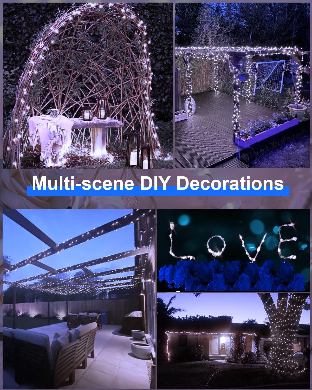 Cool White Solar Fairy Lights