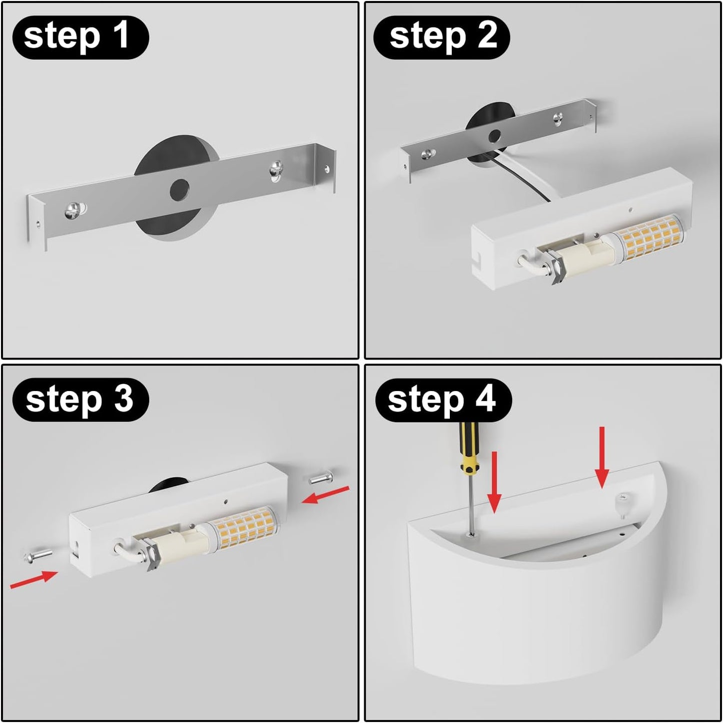 Modern White Plaster LED Wall Light – 7W G9 Bulb Included