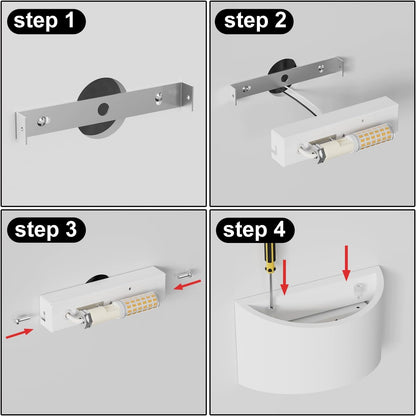 Modern White Plaster LED Wall Light – 7W G9 Bulb Included