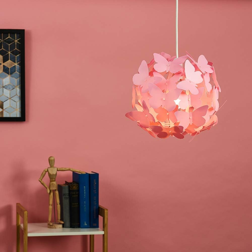 Modern Bright Pink Butterflies Ceiling Chandelier Lamp Shade | Pendant Lights. Home Décor & Improvement Essential
