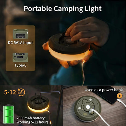 Rechargeable Camping String Lights – 20M. Portable. Multi-Mode