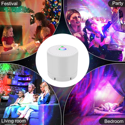LED Galaxy Projector with Remote. Timer & Aurora Lights