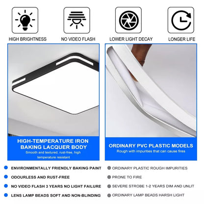 36W Dimmable LED Ceiling Light. 50CM Modern Square LED Ceiling Lamp with Switch Control. 3 Color Temperature Adjustments. Ceiling Lighting Fixture for Bedrooms