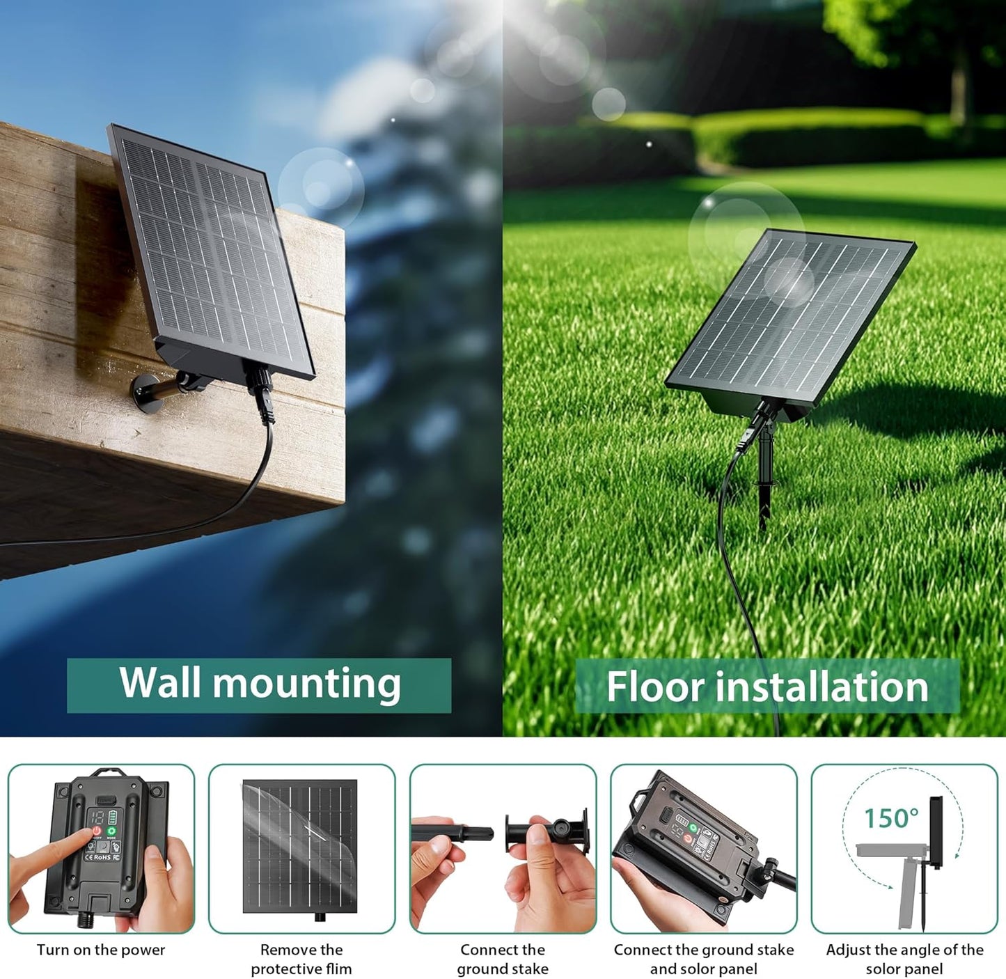 56FT Solar Garden Festoon Lights with Remote