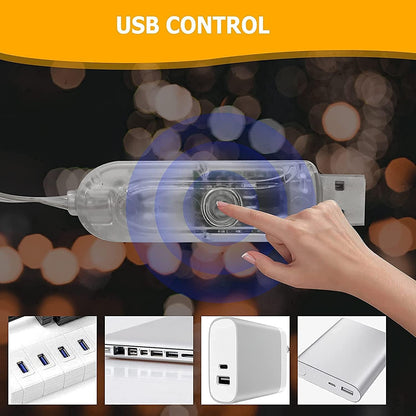 USB Fairy Lights 10M 100LED. Colour Changing. Remote Control