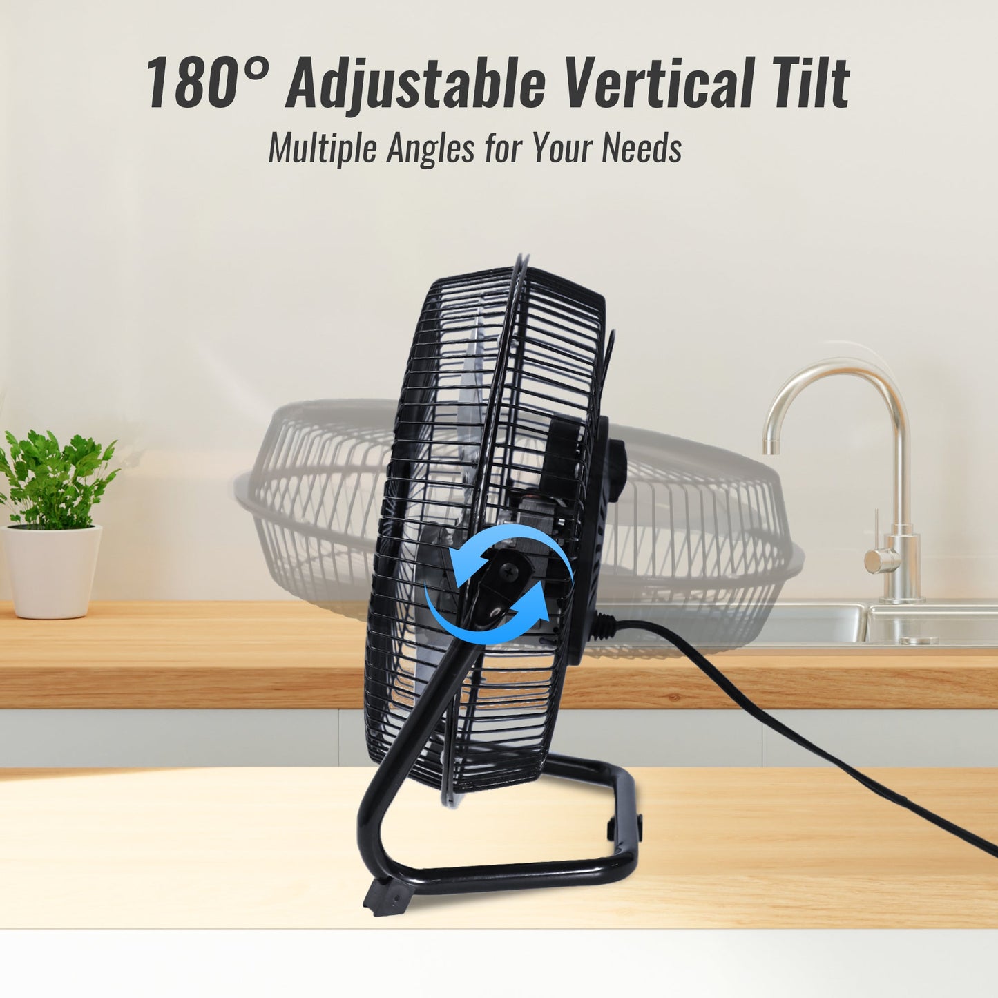 9 Inch All Metal Cradle Floor Fans with Adjustable Tilt