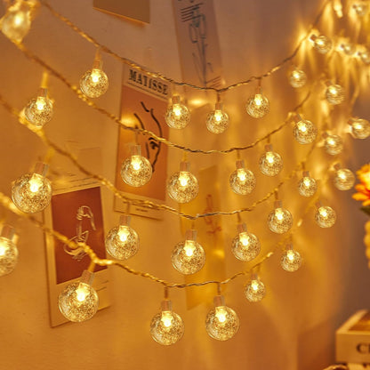 Clerance Sale - Globe Fairy Lights. 20 LED Globe String Lights - USB or Battery Powered - 8 Modes - Outdoor Indoor String Fairy Lights for Christmas. Balcony. Gazebo. Garden. Camping