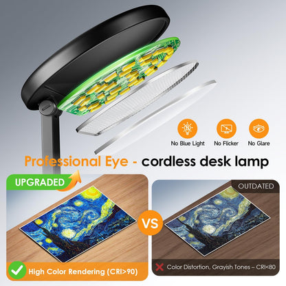 Rechargeable LED Desk Lamp. Dimmable Touch Control Light